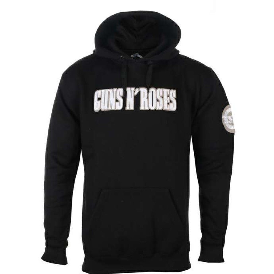 Hoodies * | Hoodie Men'S Guns N' Roses Logo & Bullet Circle Rock Off