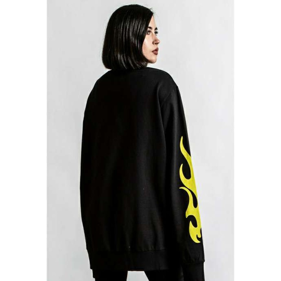 Zippered Sweatshirts * | Unisex Sweatshirt Killstar Shine Bright Track Black