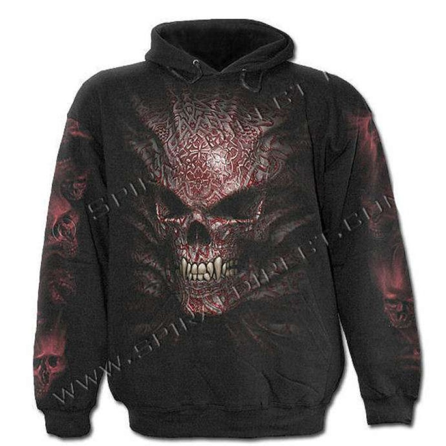 Hoodies * | Men'S Sweatshirt Spiral Goth Skull