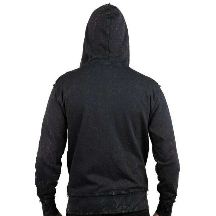 Zippered Hoodies * | Men'S Hoodie Wornstar Essentials Mineral Wash