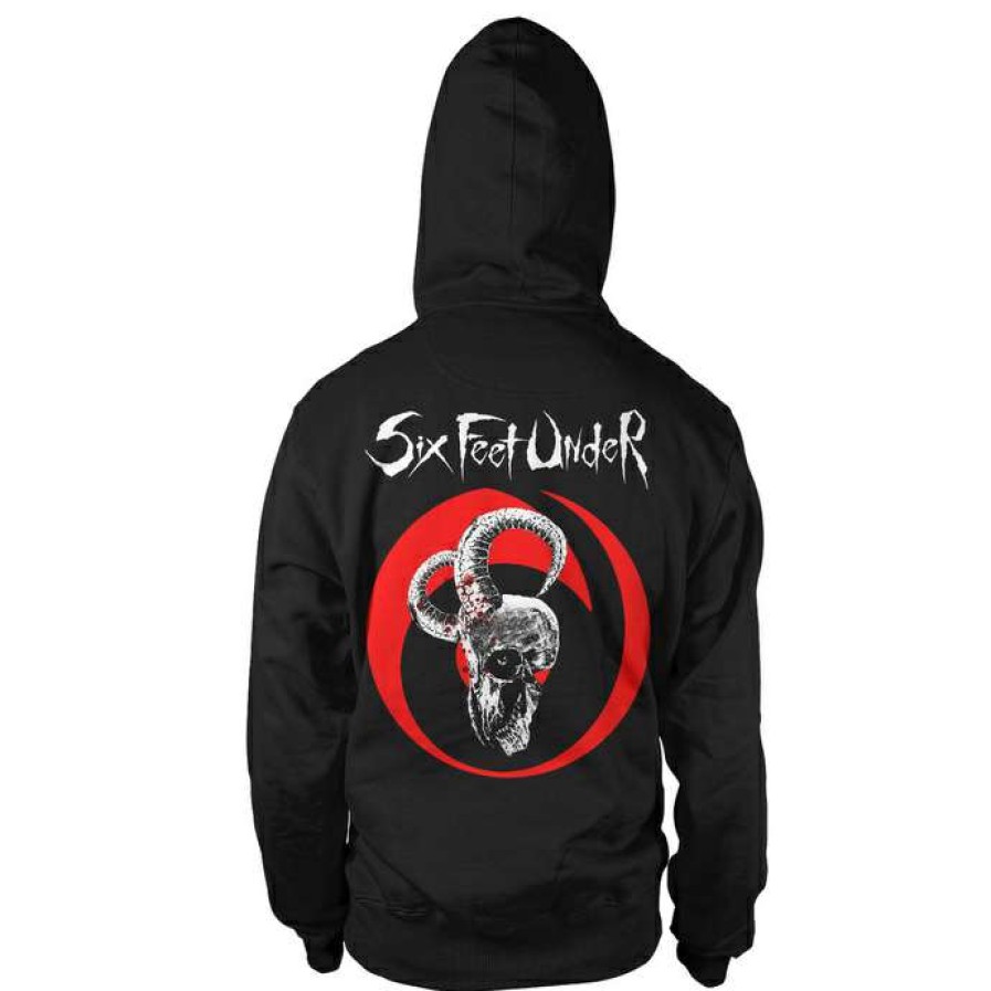 Hoodies * | Hoodie Men'S Six Feet Under Goatskull Hood Art Worx