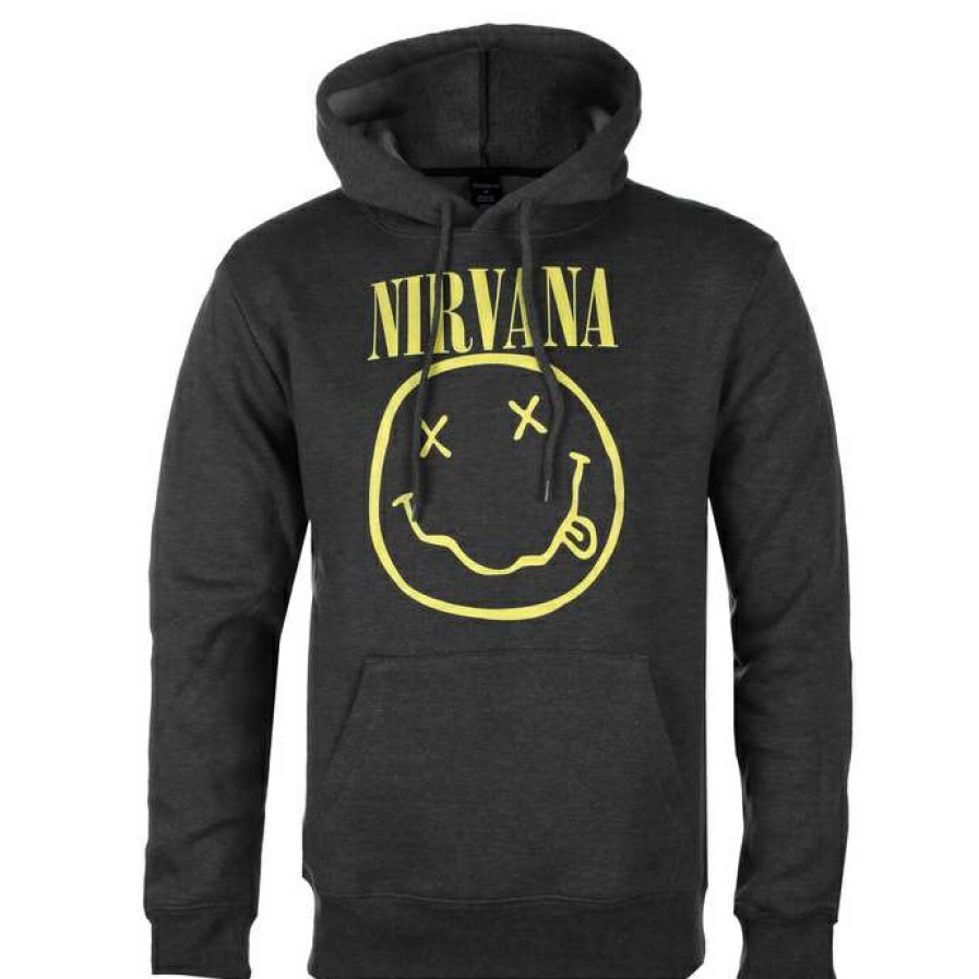 Hoodies * | Men'S Sweatshirt Nirvana Yellow Smiley Rock Off