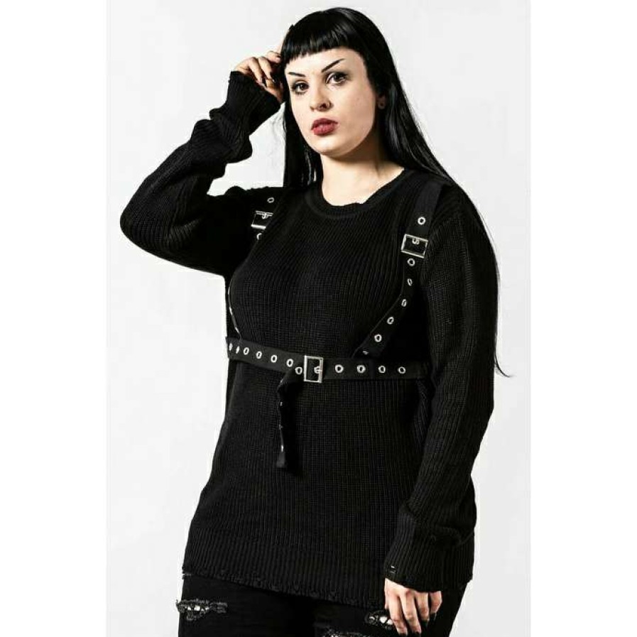 Sweaters * | Unisex Sweater Killstar Spirit World Knit Black