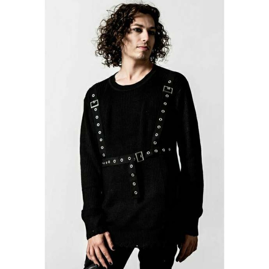 Sweaters * | Unisex Sweater Killstar Spirit World Knit Black