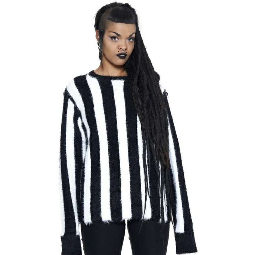 Sweaters * | Unisex Jumper Killstar Stripe Me Down Stripe