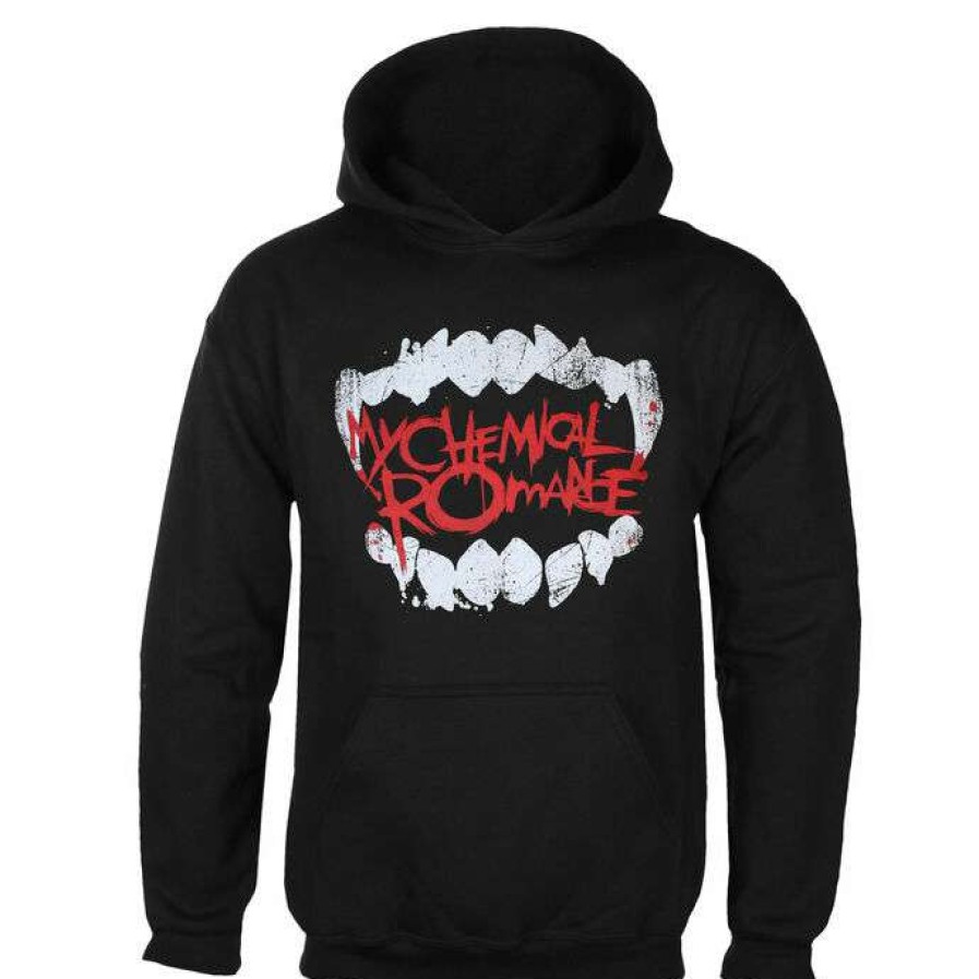 Hoodies * | Men'S Hoodie My Chemical Romance Fangs Black Plastic Head