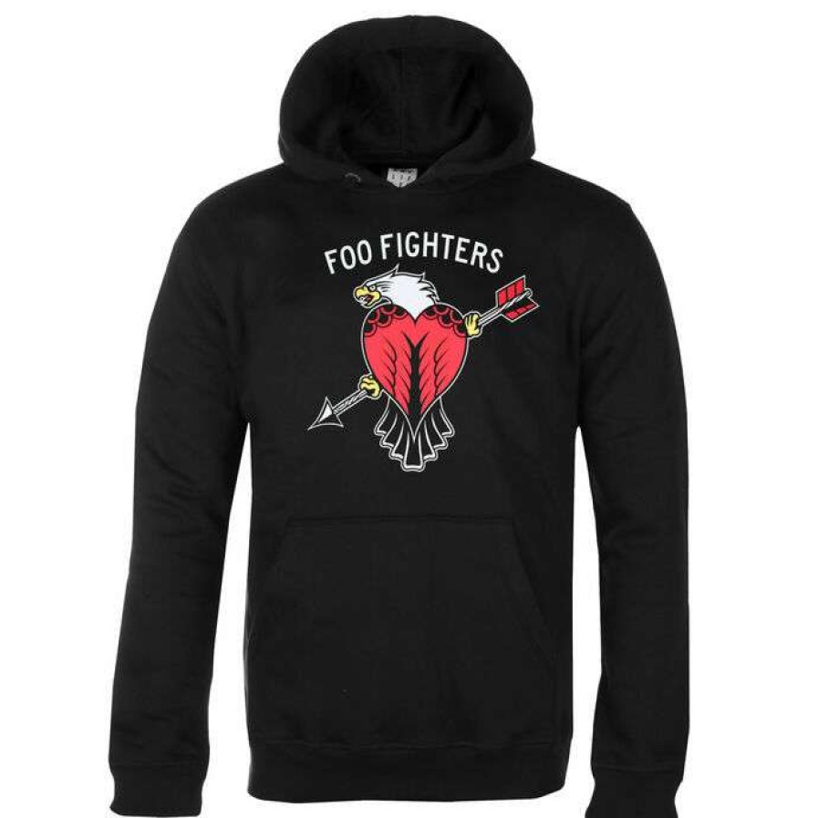 Hoodies * | Men'S Hoodie Foo Fighters Eagle Tattoo Charcoal Amplified