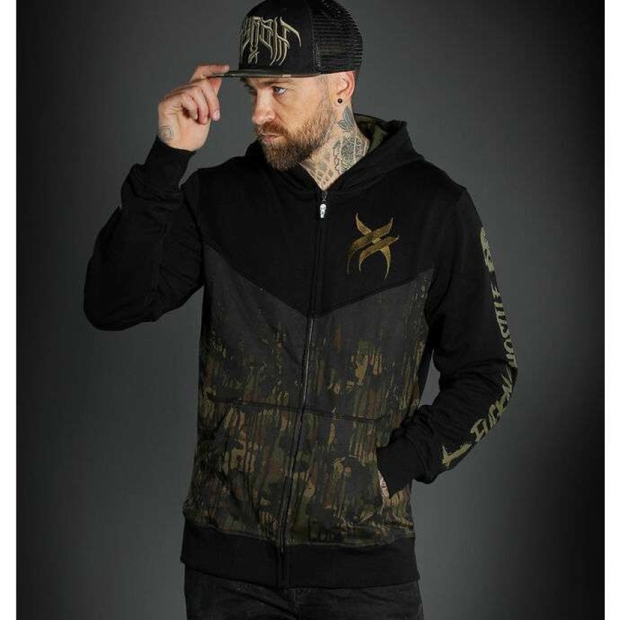 Zippered Hoodies * | Men'S Hoodie Hyraw Dirty Camo