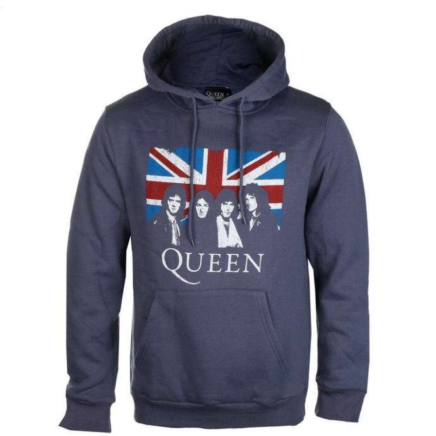 Hoodies * | Hoodie Men'S Queen Vintage Union Jack Rock Off