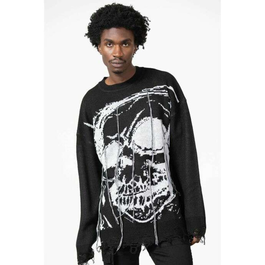 Sweaters * | Sweater Unisex Killstar Ruined Relic Black