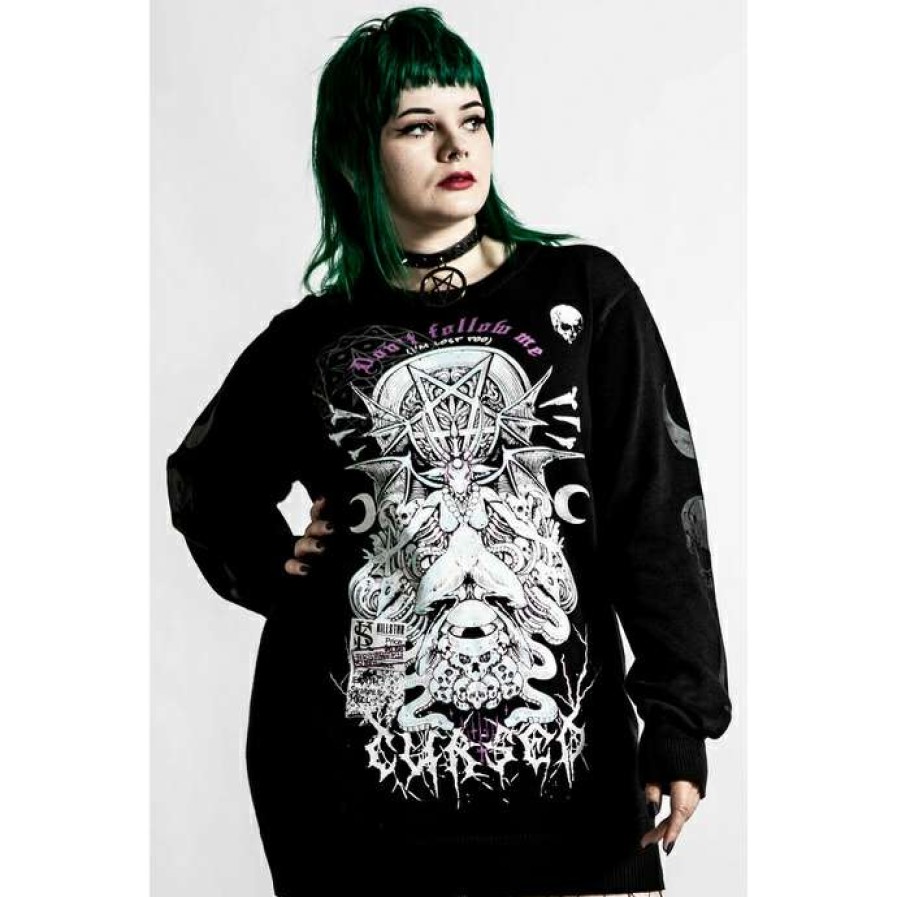 Sweaters * | Unisex Jumper Killstar Cursed Knit Black