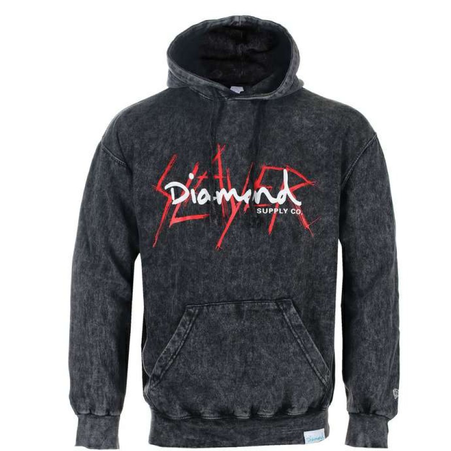 Hoodies * | Hoodie Men Slayer Diamond Black