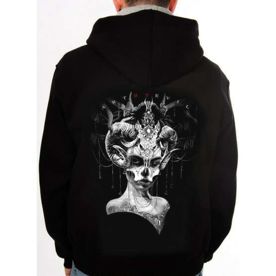 Zippered Hoodies * | Hoodie Men'S Day Of The Dead Art By Evil