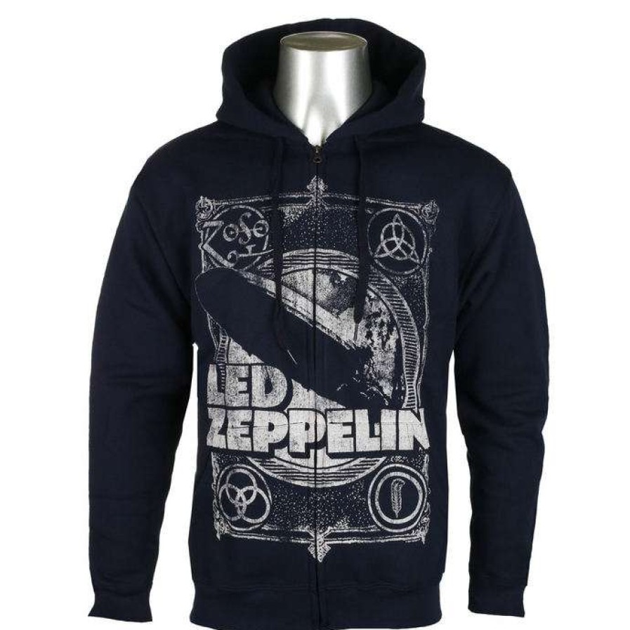 Zippered Hoodies * | Men'S Sweatshirt Led Zeppelin Navy