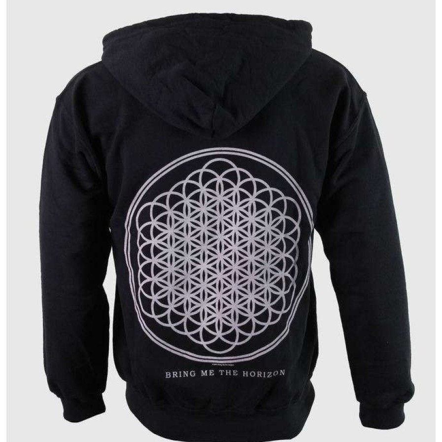 Zippered Hoodies * | Men'S Sweatshirt Bring Me The Horizon Flower Of Life Zip Blk Rock Off