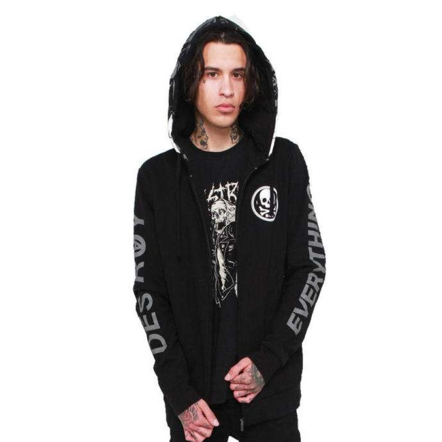 Zippered Hoodies * | Hoodie Men'S Destroy Iron Fist