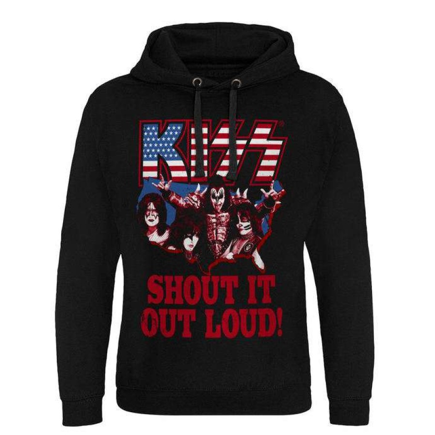 Hoodies * | Hoodie Men'S Kiss Shout It Out Loud Hybris