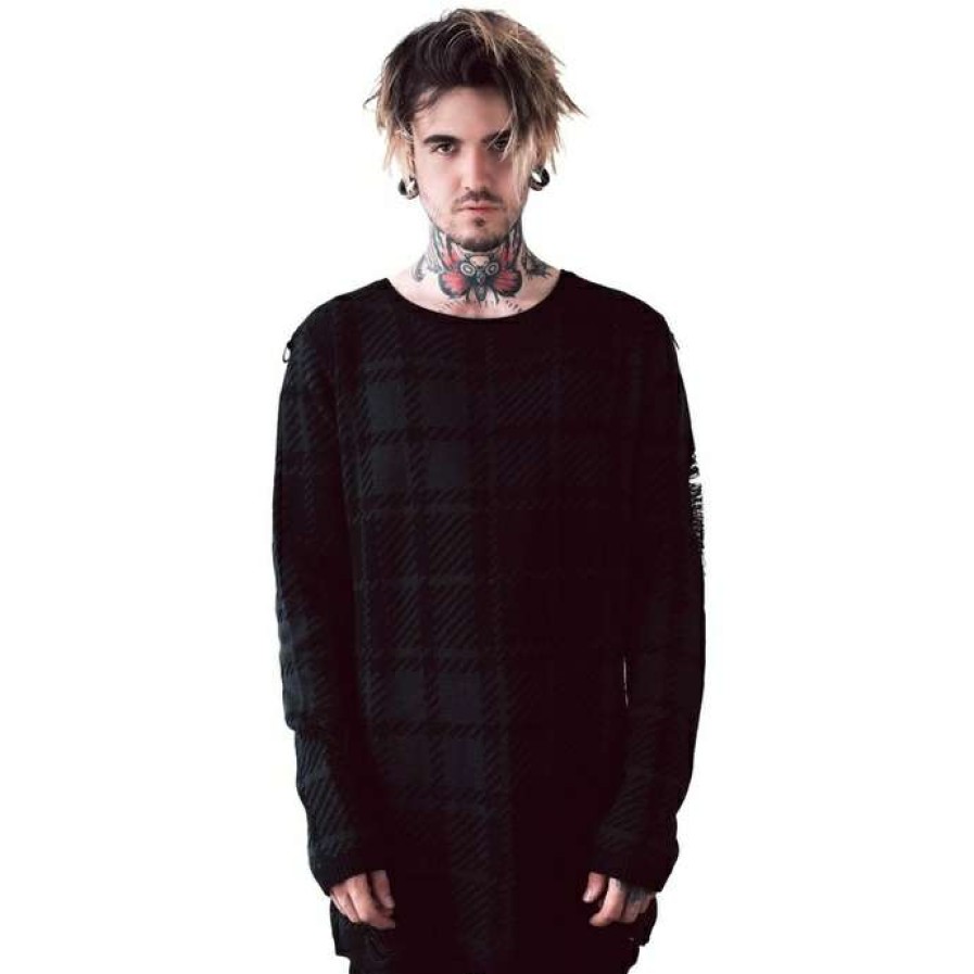 Sweaters * | Unisex Jumper Killstar Darklands Tartan