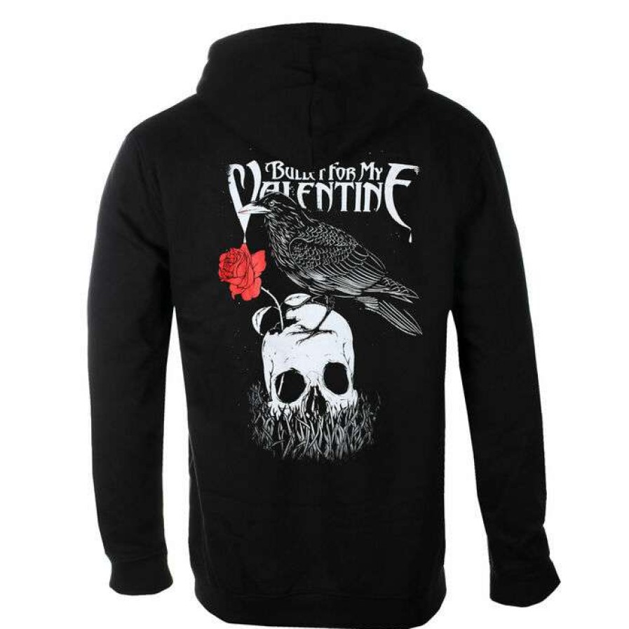 Hoodies * | Men'S Sweatshirt Bullet For My Valentine Logo & Raven Logo Rock Off