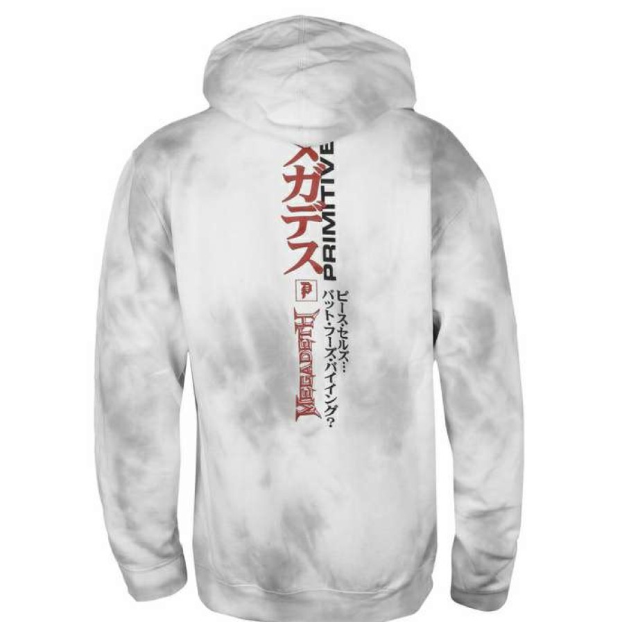 Hoodies * | Men'S Sweatshirt Primitive X Megadeth Peace Sells Washed White