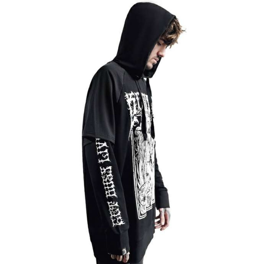 Hoodies * | Men'S Sweatshirt Killstar Gory Hood Top Black