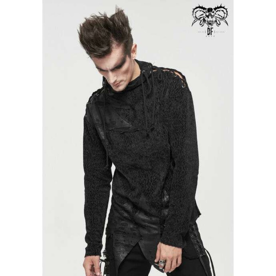 Sweaters * | Men'S Sweater Devil Fashion Vest Punk Distressed