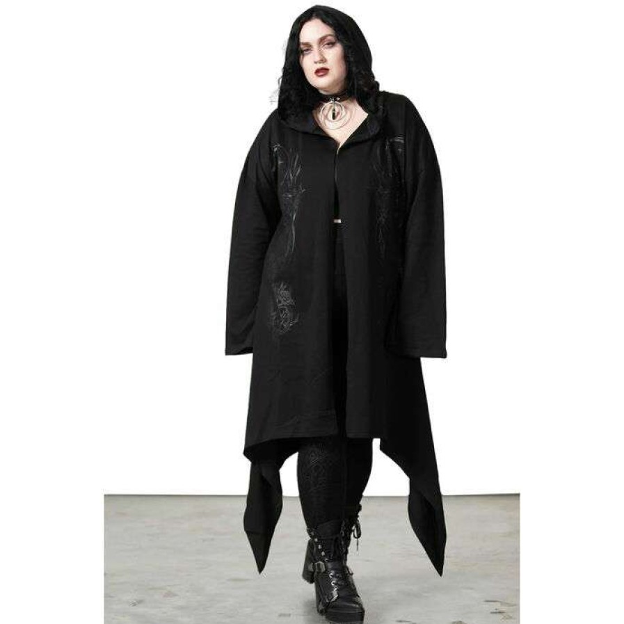 Hoodies * | Sweatshirt Unisex (Cardigan) Killstar Lunar Wizard Black