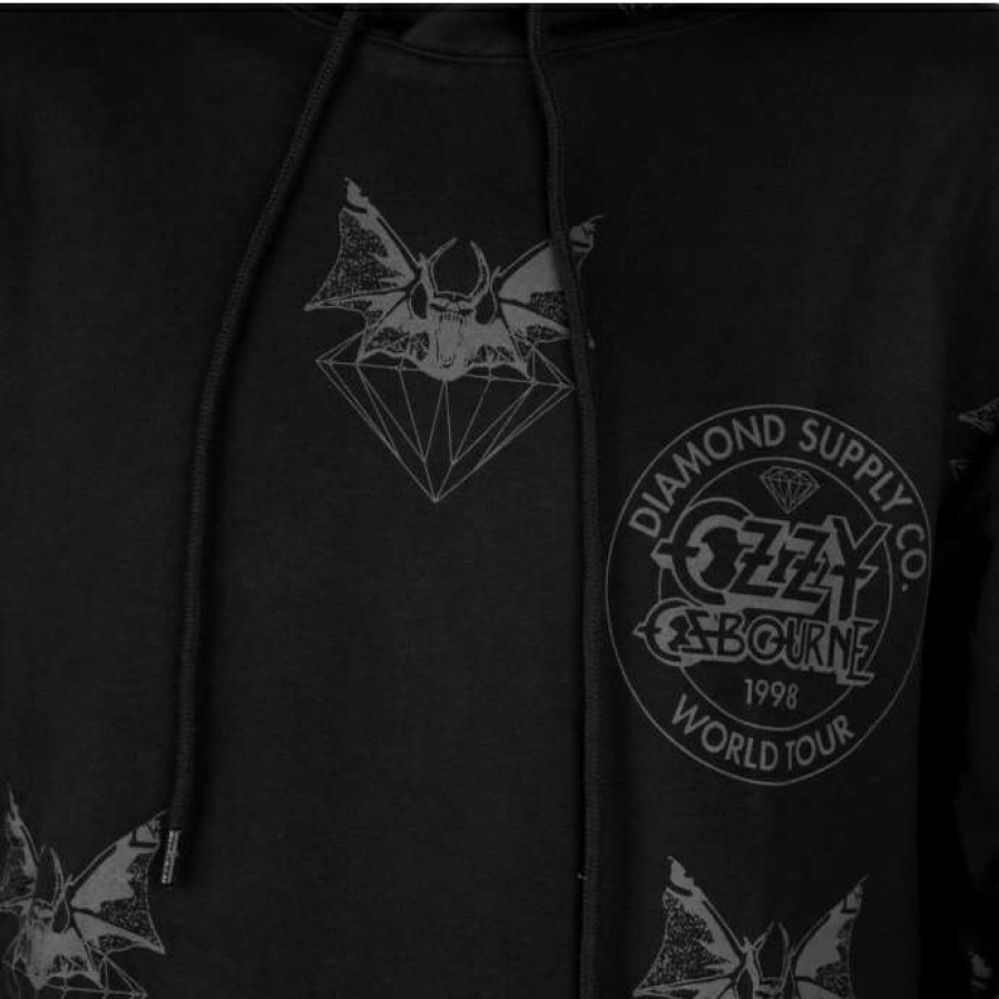 Hoodies * | Men'S Hoodie Diamond X Ozzy Osbourne Hellbat Black