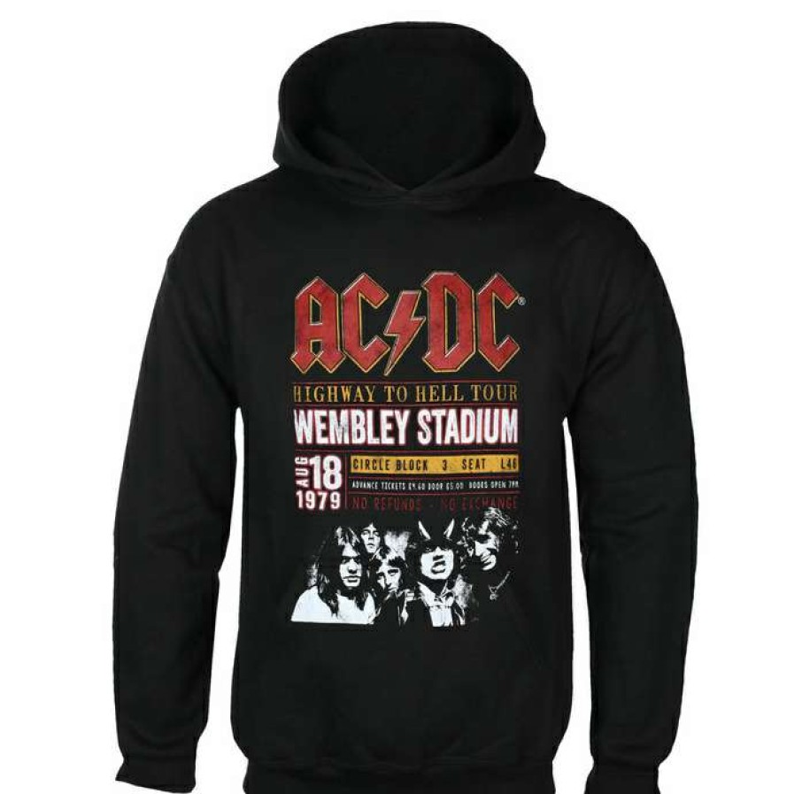 Hoodies * | Men'S Sweatshirt Ac/Dc Wembley '79 Black Eco Rock Off