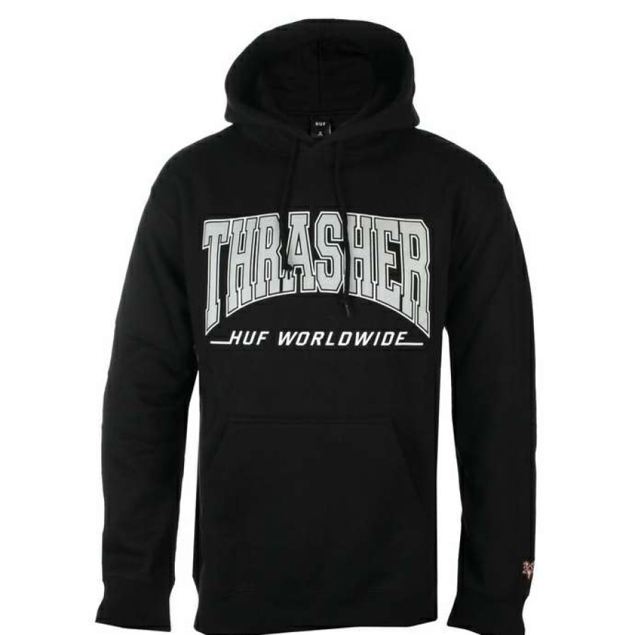 Hoodies * | Men'S Sweatshirt Huf X Thrasher Bayview Black