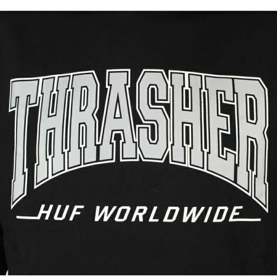 Hoodies * | Men'S Sweatshirt Huf X Thrasher Bayview Black