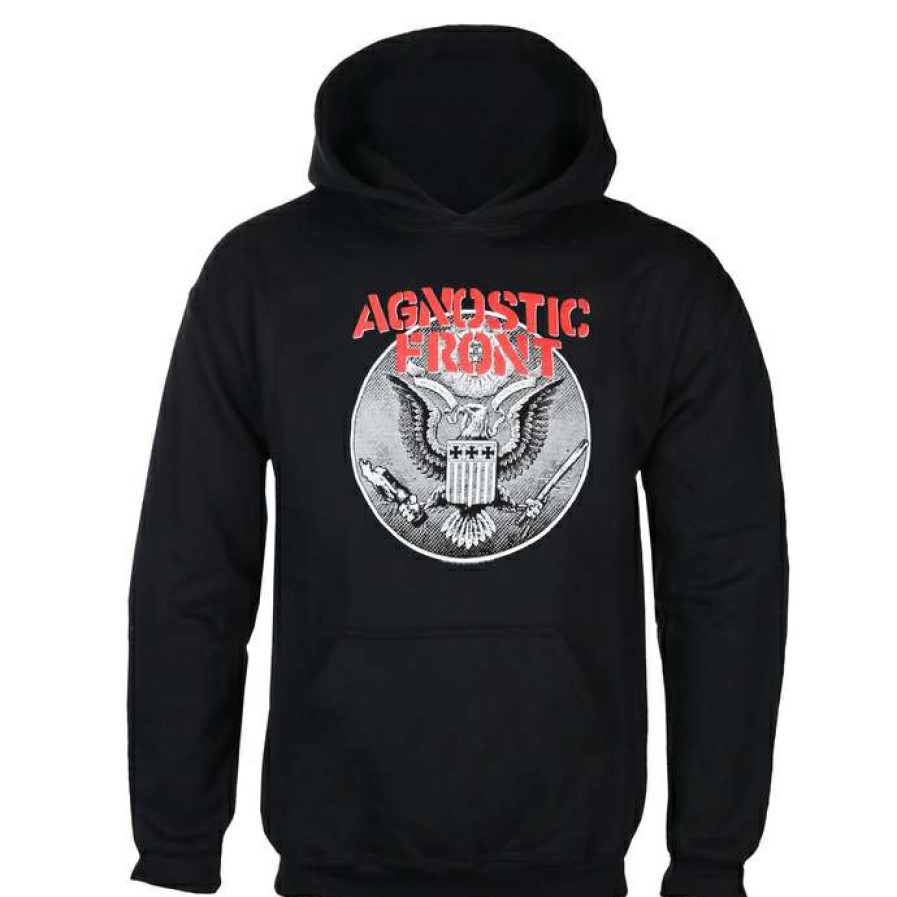 Hoodies * | Hoodie Men'S Agnostic Front Against All Eagle Plastic Head