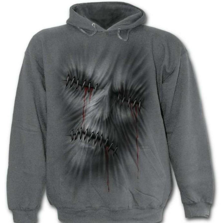 Hoodies * | Hoodie Men'S Stitched Up Spiral