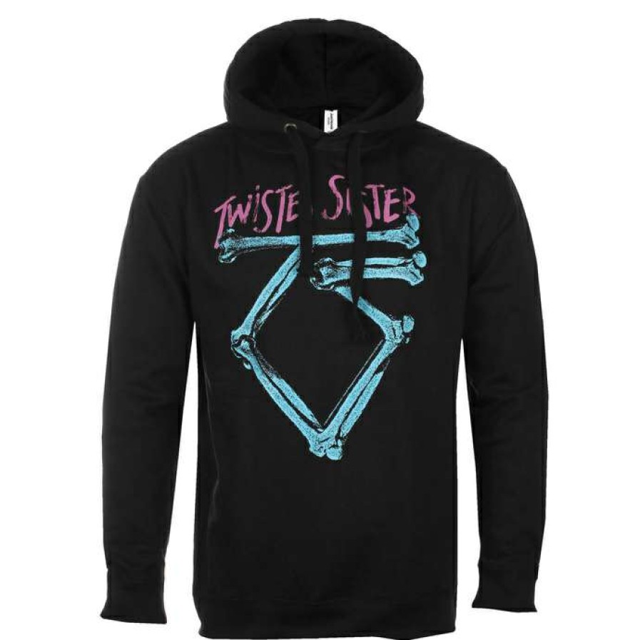 Hoodies * | Men'S Hoodie Twisted Sister Washed Logo Epic Black Hybris