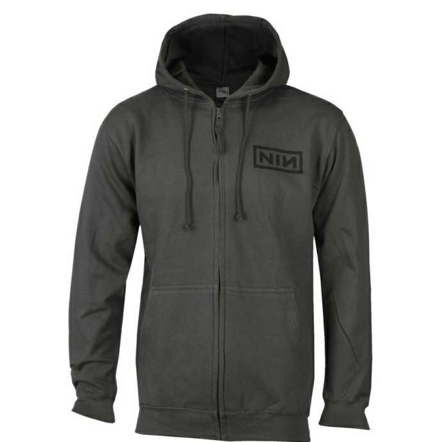 Hoodies * | Men'S Hoodie Nine Inch Nails Classic Black Logo Plastic Head