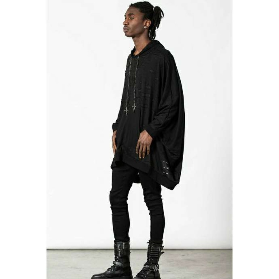 Hoodies * | Poncho Killstar Wings Of Night Black