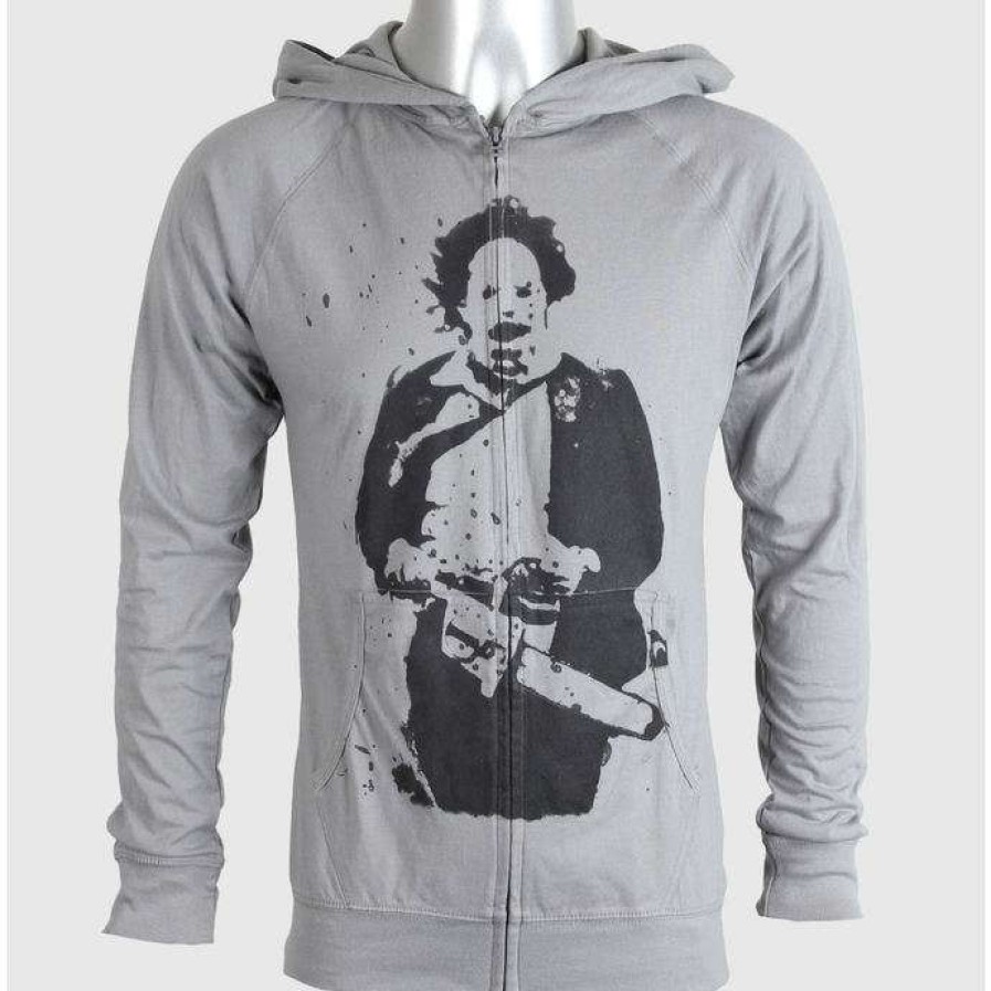 Zippered Hoodies * | Men'S Sweatshirt Jeans Massacre Motor Saw Leatherface Plastic Head