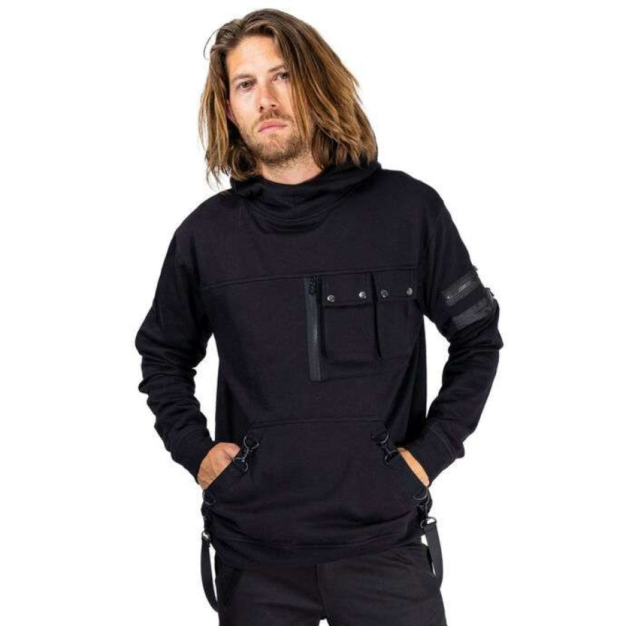 Hoodies * | Men'S Hoodie Poizen Industries Reznor Black