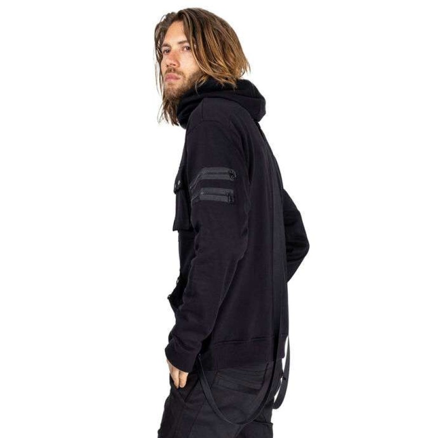 Hoodies * | Men'S Hoodie Poizen Industries Reznor Black