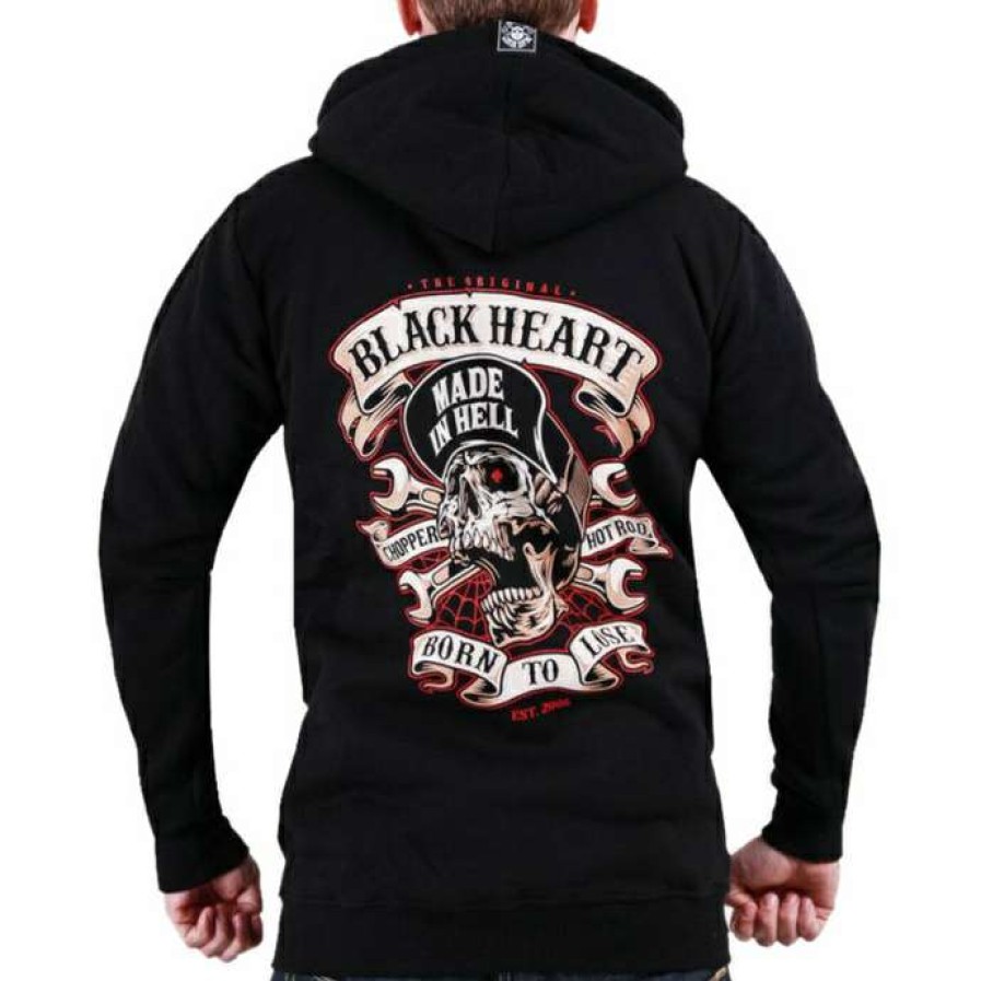 Zippered Hoodies * | Men'S Sweatshirt Black Heart Visitor Black