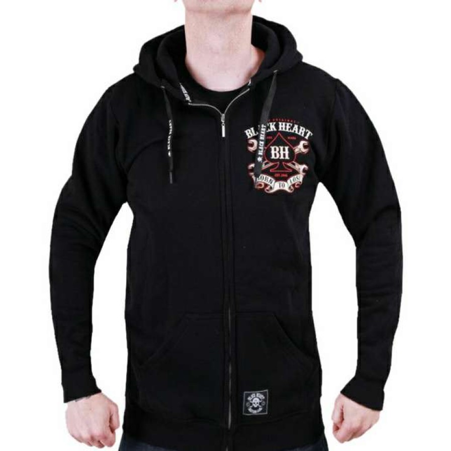 Zippered Hoodies * | Men'S Sweatshirt Black Heart Visitor Black