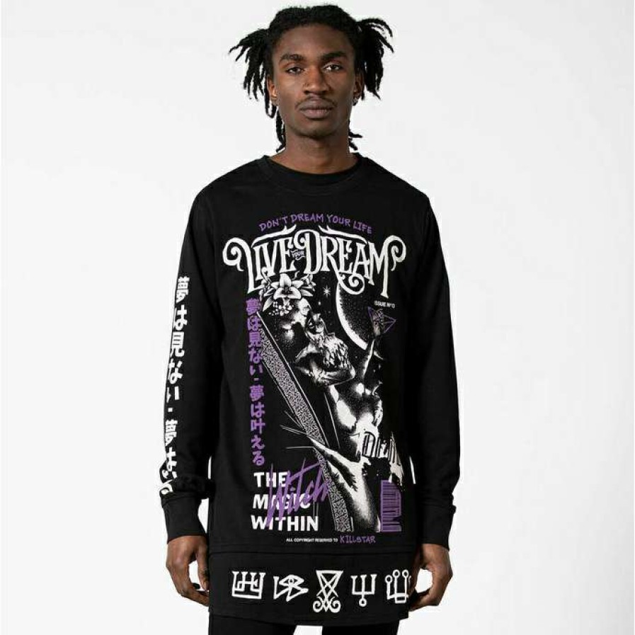 Sweatshirts * | Men'S Sweatshirt Killstar Dream Longline Black