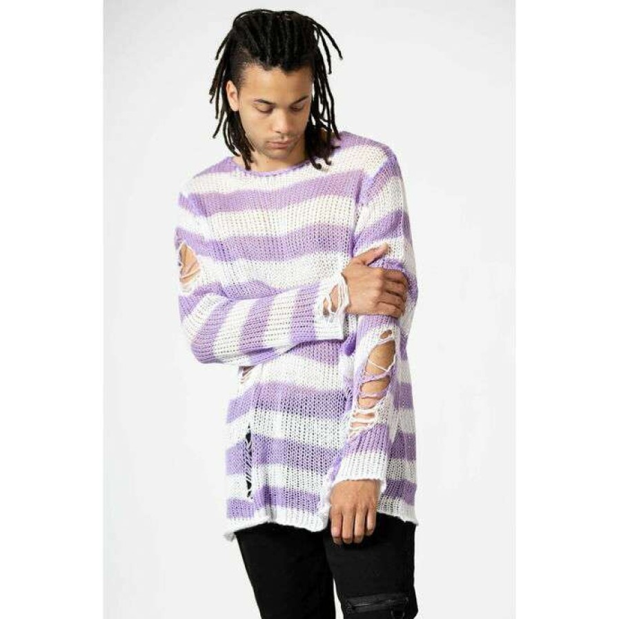 Sweaters * | Sweater Unisex Killstar Viola Knit Lilac