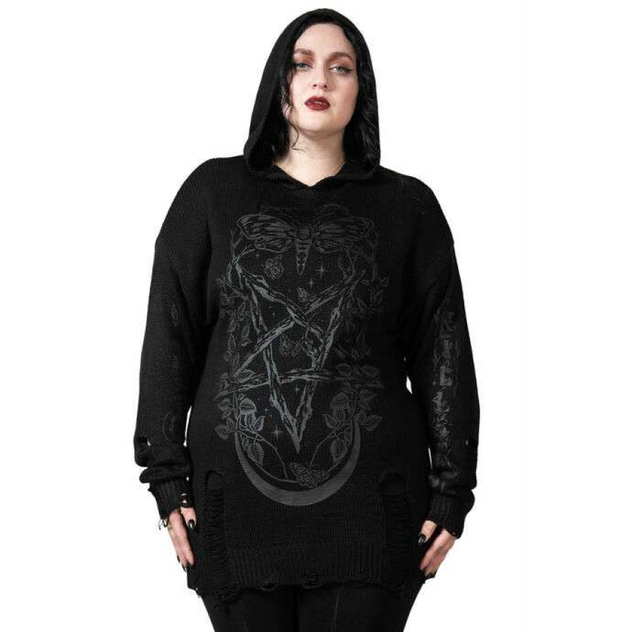 Sweaters * | Sweater Unisex Killstar Hyperion Knit Black