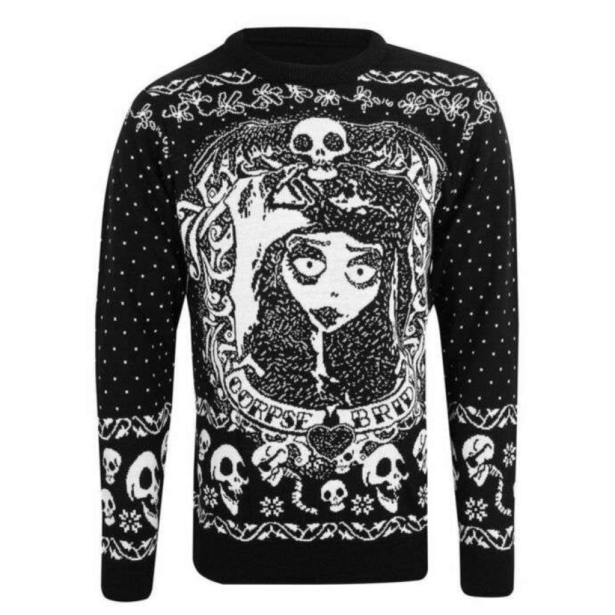 Sweaters * | Sweater Unisex Corpse Bride Christmas Jumper Bride Skulls