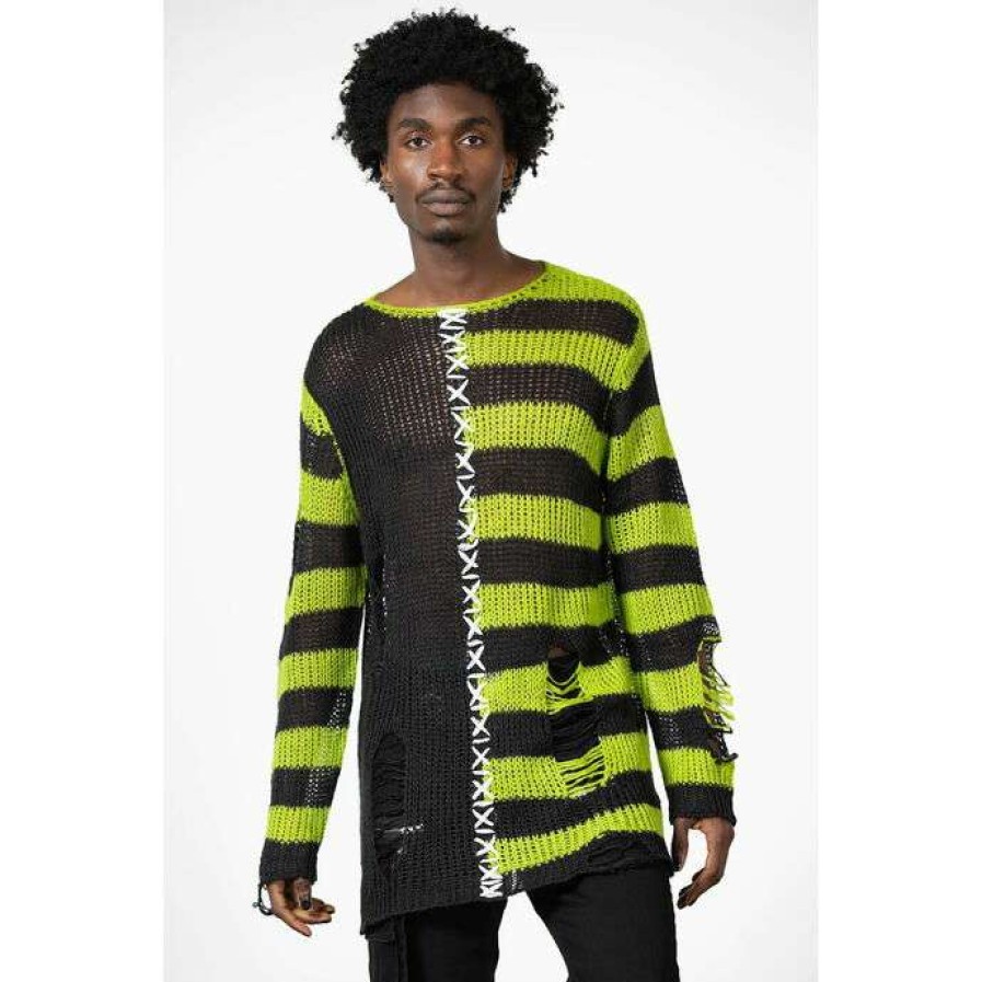 Sweaters * | Sweater Unisex Killstar Acidic Knit Black & Green