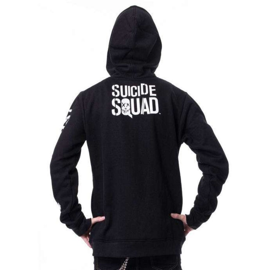 Zippered Hoodies * | Hoodie Men'S Suicide Squad Grin Black Nnm