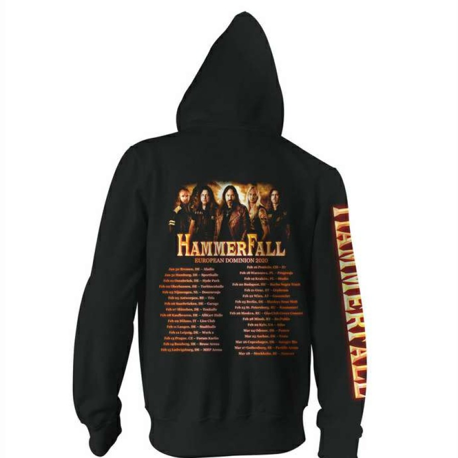 Zippered Hoodies * | Men'S Hoodie Hammerfall Dominion World Tour Art Worx