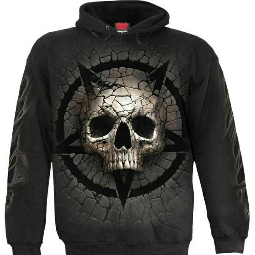 Hoodies * | Men'S Sweatshirt Spiral Cracking Up Black