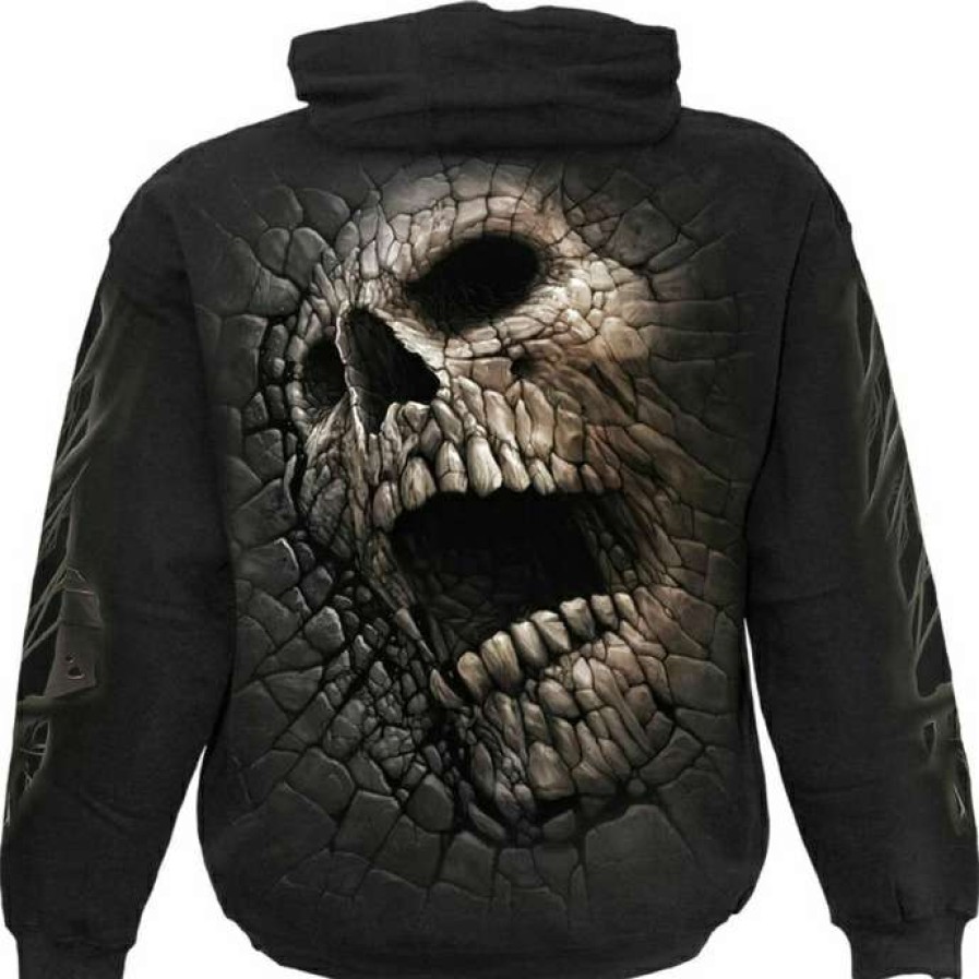 Hoodies * | Men'S Sweatshirt Spiral Cracking Up Black